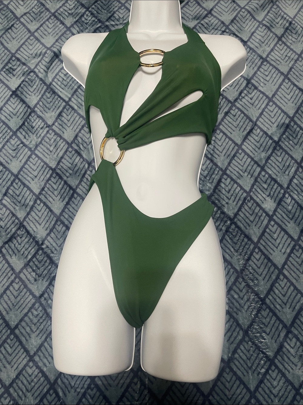 Louisa Ballou Olive Green One-Piece Swimsuit